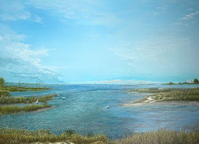 Marsh Birds<br />
Oil on Canvas<br />
Dimensions: 48″ wide 36″ high